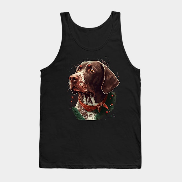 Pointer dog christmas Tank Top by JayD World